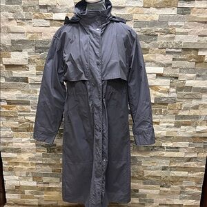 a new day Dark Gray Hooded Trench Coat